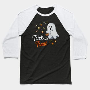 Trick or Treat Ghost Baseball T-Shirt